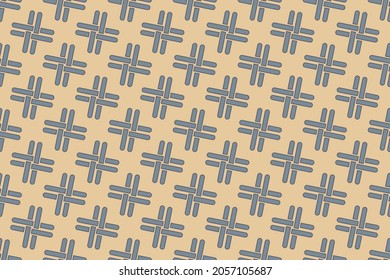 Geometric modern continuous celtic allover motif. Abstract common line background. Minimalist geometrical interleaving irish pattern. Classy colorful ornament graphic fabric textile print block