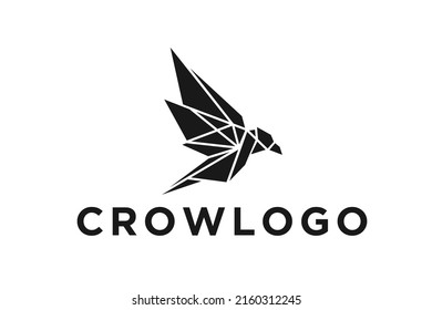 Geometric and modern crow logo vector