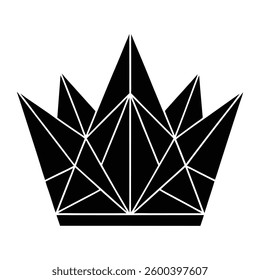 geometric modern crown silhouette vector