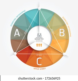 Geometric Modern Design Minimal style infographic template / can be used for infographics / numbered banners  / graphic or website layout vector