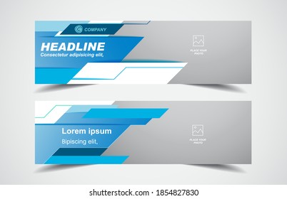 Geometric modern design Set - Vector web banners design background or header templates, horizontal advertising business banner.