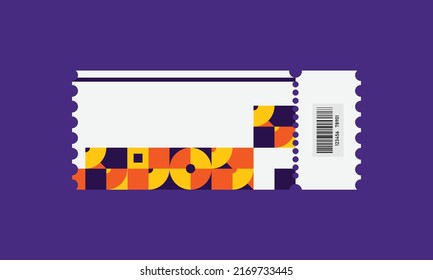 Geometric modern design ticket template background concept