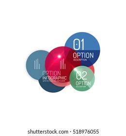 Geometric modern infographic options templates. Vector layouts for presentation, web site or modern print design