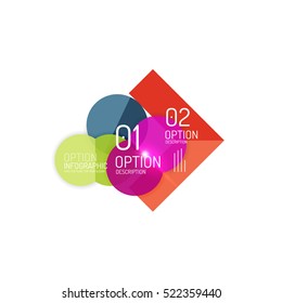 Geometric modern infographic options templates. Vector layouts for presentation, web site or modern print design
