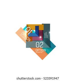 Geometric modern infographic options templates. Vector layouts for presentation, web site or modern print design