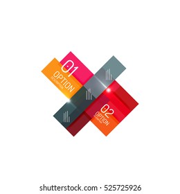 Geometric modern infographic options templates. Vector layouts for presentation, web site or modern print design