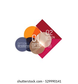 Geometric modern infographic options templates. Vector layouts for presentation, web site or modern print design