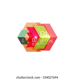 Geometric modern infographic options templates. Vector layouts for presentation, web site or modern print design