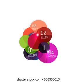 Geometric modern infographic options templates. Vector layouts for presentation, web site or modern print design