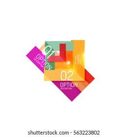 Geometric modern infographic options templates. Vector layouts for presentation, web site or modern print design