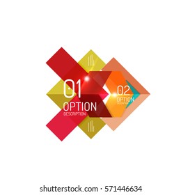 Geometric modern infographic options templates. Vector layouts for presentation, web site or modern print design