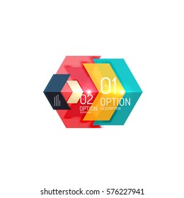 Geometric modern infographic options templates. Vector layouts for presentation, web site or modern print design