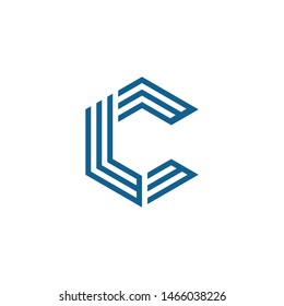 geometric modern initial CL logo design, LC letter vector inspiration