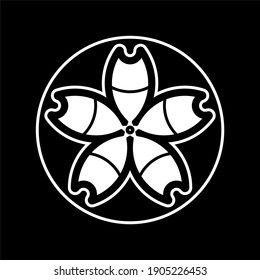 Geometric Modern Japanese Kamon Five Flower Stock Vector (Royalty Free ...