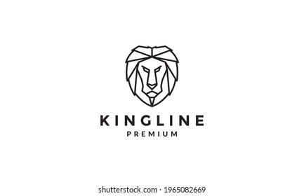 geometric modern lines head lion logo symbol icon vector graphic design illustration