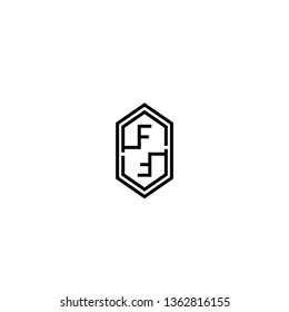 geometric modern lines hexagon FF logo letter design concept