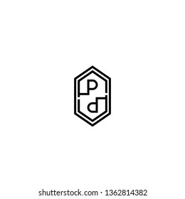 geometric modern lines hexagon PP logo letter design concept
