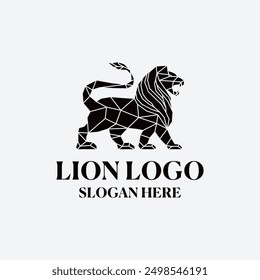 Geometric Modern Lion Logo Vector Illustration
