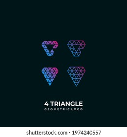 A geometric, modern logo about a triangle in several views.
EPS 10, Vector.