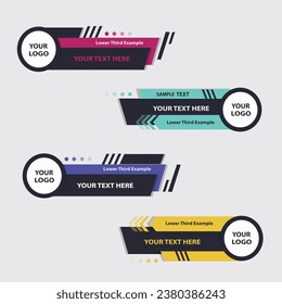 Geometric modern lower third banner template