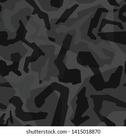 Geometric modern military camo texture style background. Camouflage black