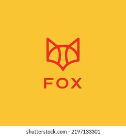 geometric modern minimal head fox logo