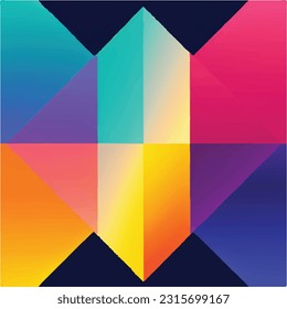 Geometric modern mosaic gradient rainbow art colorful background illustration