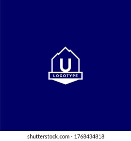 geometric modern outdoor U logotype design concept.