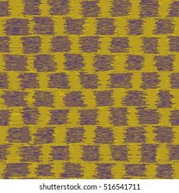 Geometric modern pattern with yellow and lilac shapes arranged in a random order. Vector illustration.