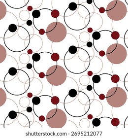 Patrón geométrico moderno sin fisuras. Textura grunge. Círculos. Ilustración vectorial. Formas geométricas Abstractas
