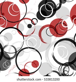 Geometric modern Seamless pattern. Grunge texture. Circles. Vector illustration. Abstract geometric shapes.