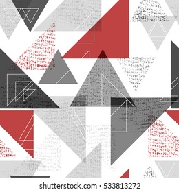 Diseño geométrico moderno sin soldadura. Textura gruesa.Triángulos. Ilustración vectorial. Formas geométricas abstractas.