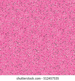 Geometric modern seamless pattern with red, pink, green and white shapes arranged in a random order on a pink background. Vector illustration.