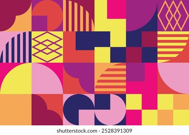 Geometric modern seamless pattern vector design.