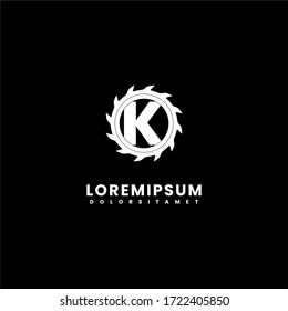 concepto de diseño creativo de la letra K del logotipo de arte puntiagudo geométrico moderno