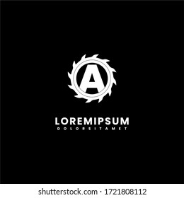 geometric modern sharp gear A logo letter creative design concept