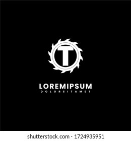 geometric modern sharp gear T  logo letter creative design concept