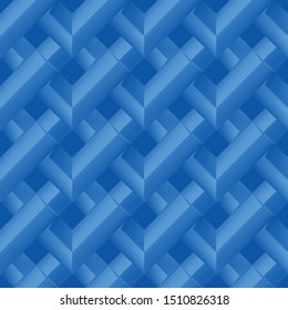 Geometric Modern Stylish Pattern. Seamless Blue Background. Abstract Texture. Fine Ornament with Blue Elements for Web, Wallpaper, Fabric, Wrapping, Paper