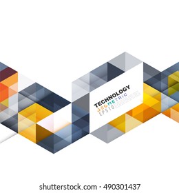 Geometric modern template for business or technology presentation. Abstract transparent overlapping geometric on white. Online presentation website element and space for your text, vector illustration