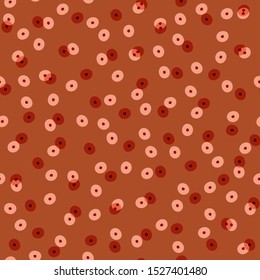 Geometric modern tribal boho style in hand drawn polka dots seamless pattern vector , Design for fashion , fabric, web, wallpaper, wrapping. and all prints on retro brown background color
