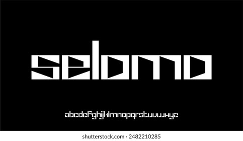 GEOMETRIC MODERN UNIQUE BOLD DISPLAY ALPHABET FONT VECTOR