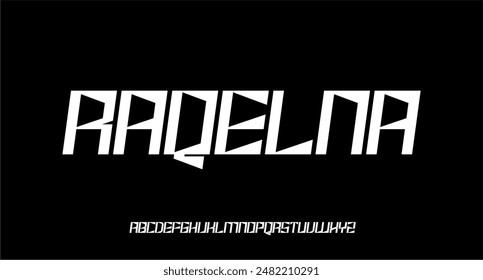 GEOMETRIC MODERN UNIQUE BOLD DISPLAY ALPHABET ITALIC FONT VECTOR