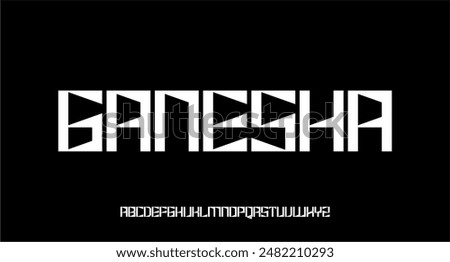 GEOMETRIC MODERN UNIQUE BOLD DISPLAY ALPHABET FONT VECTOR