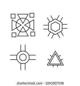 Geometric modern vector logos set