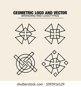 
Geometric modern vector logos set