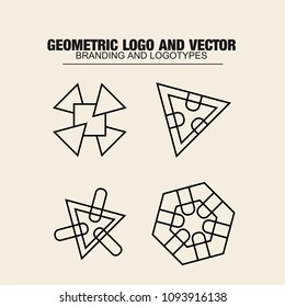 
Geometric modern vector logos set