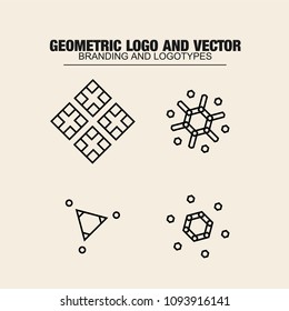 
Geometric modern vector logos set