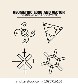 
Geometric modern vector logos set