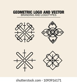 
Geometric modern vector logos set