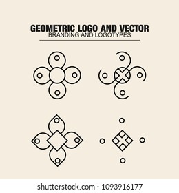 
Geometric modern vector logos set
